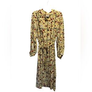 Equipment Femme Women’s Size Large Midi Floral Dress 100% Silk